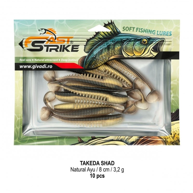 Shad Fast Strike Takeda, Culoare 01 Natural Ayu, 8cm, 3.2g, 10buc/plic - 2 | YEO