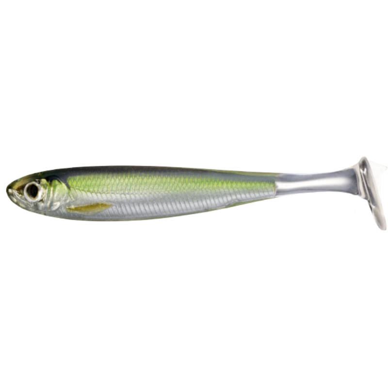 Shad Livetarget Slowroll Shiner Paddle Tail, culoare Silver-Green, 12.5cm, 3buc