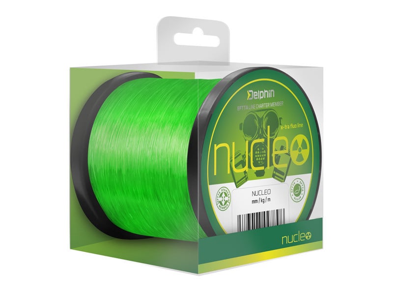 Fir Delphin pentru crap Nucleo, verde fluo, 1200m (Diametru fir: 0.25 mm)