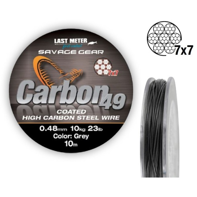 Fir Struna 7x7 10m 11kg / carbon 49 Savage Gear