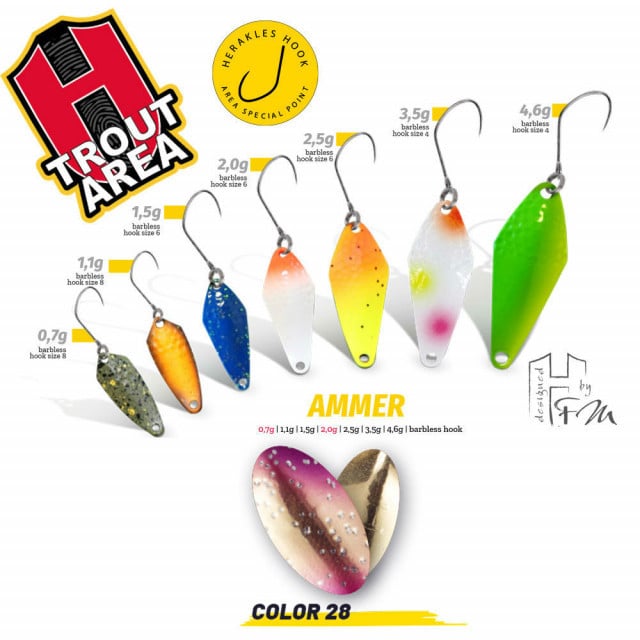 Oscilanta Herakles Ammer, Culoare 28 - Golden Trout, 1.5 g