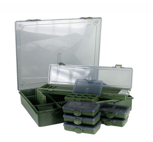 Set 8 cutii multifunctionale Carp Pro, 36.5x29.5x6.5cm