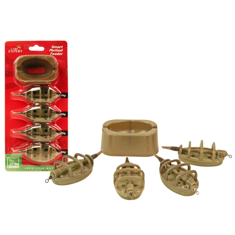 Set Momitoare + Matrita Carp Expert Smart Method Feeder Go Green (Greutate plumb: 30g-60g)