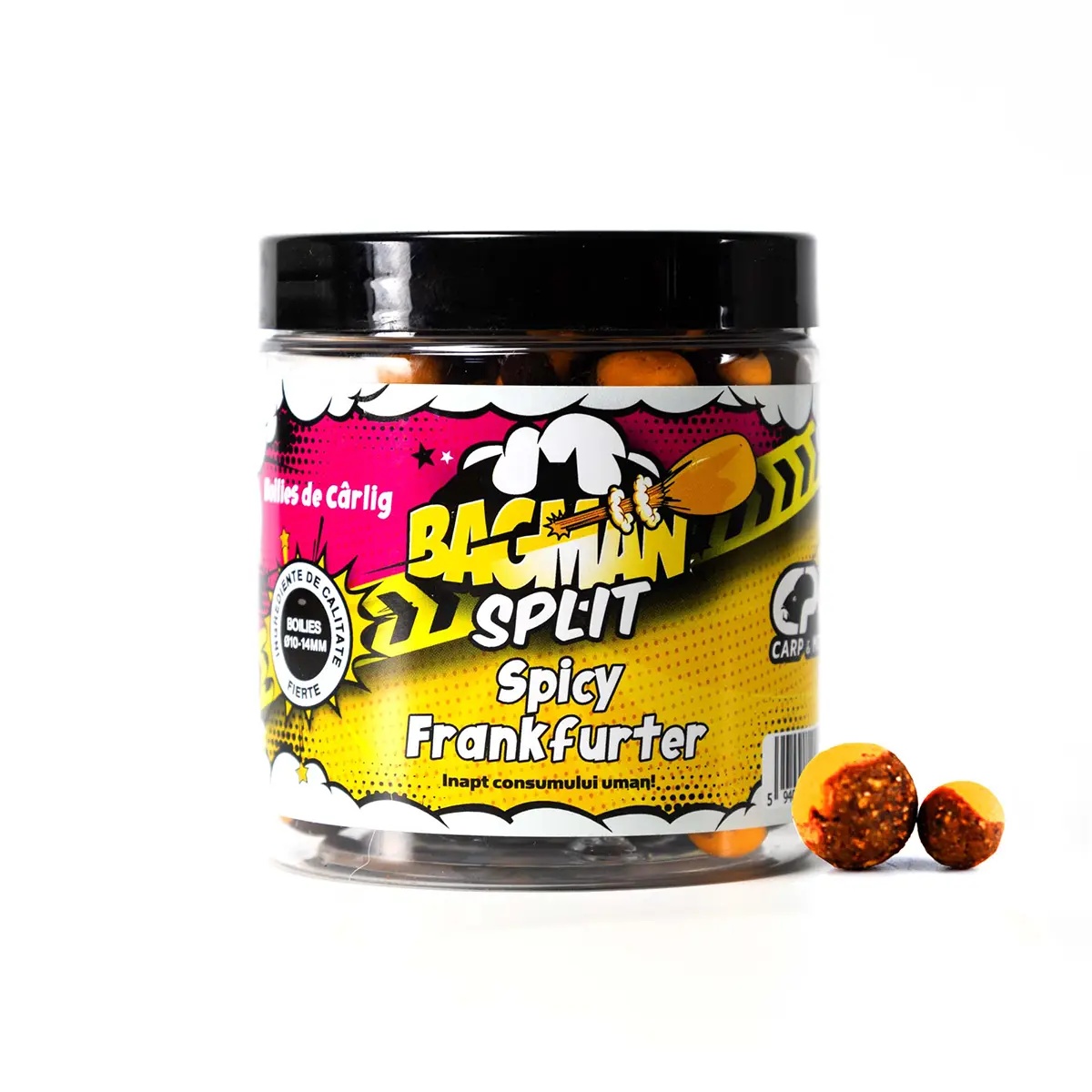 Boilies pentru Carlig Critic Echilibrat CPK Bagman Split, 10-14mm, 120g (Aroma: Pineapple & N-butyric) - 2 | YEO