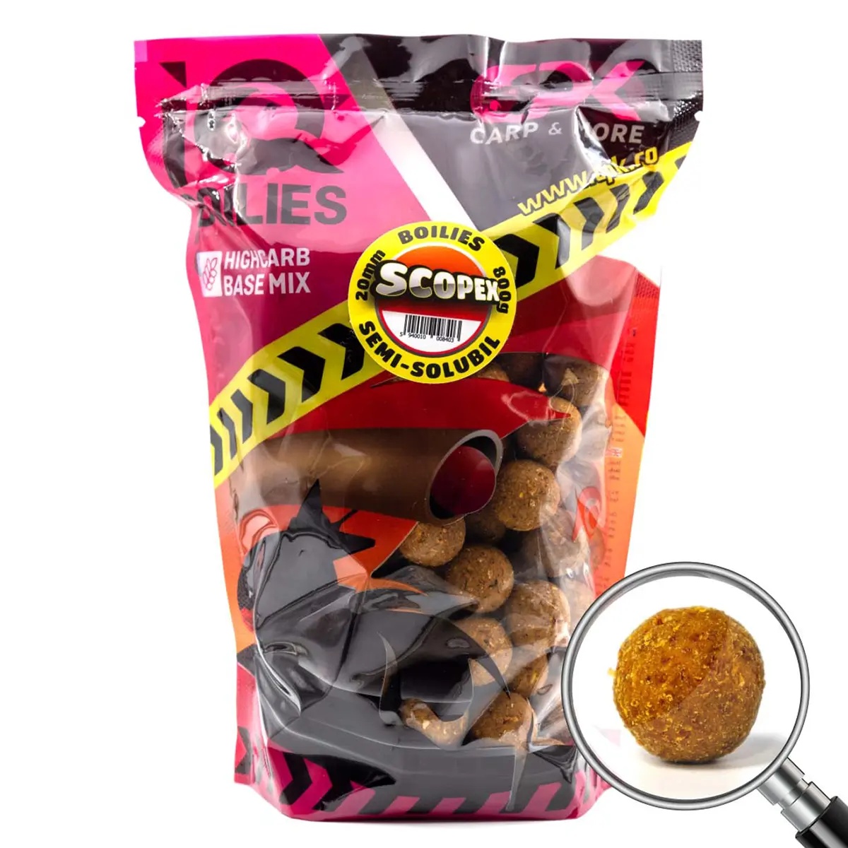 Boilies Semi-Solubil CPK IQ, 20mm, 800g (Aroma: Capsuna) - 2 | YEO