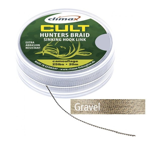 Fir Textil Climax Cult Huntersbraid Sinking Hooklink Gravel, 20m (Rezistenta: 45 lbs)