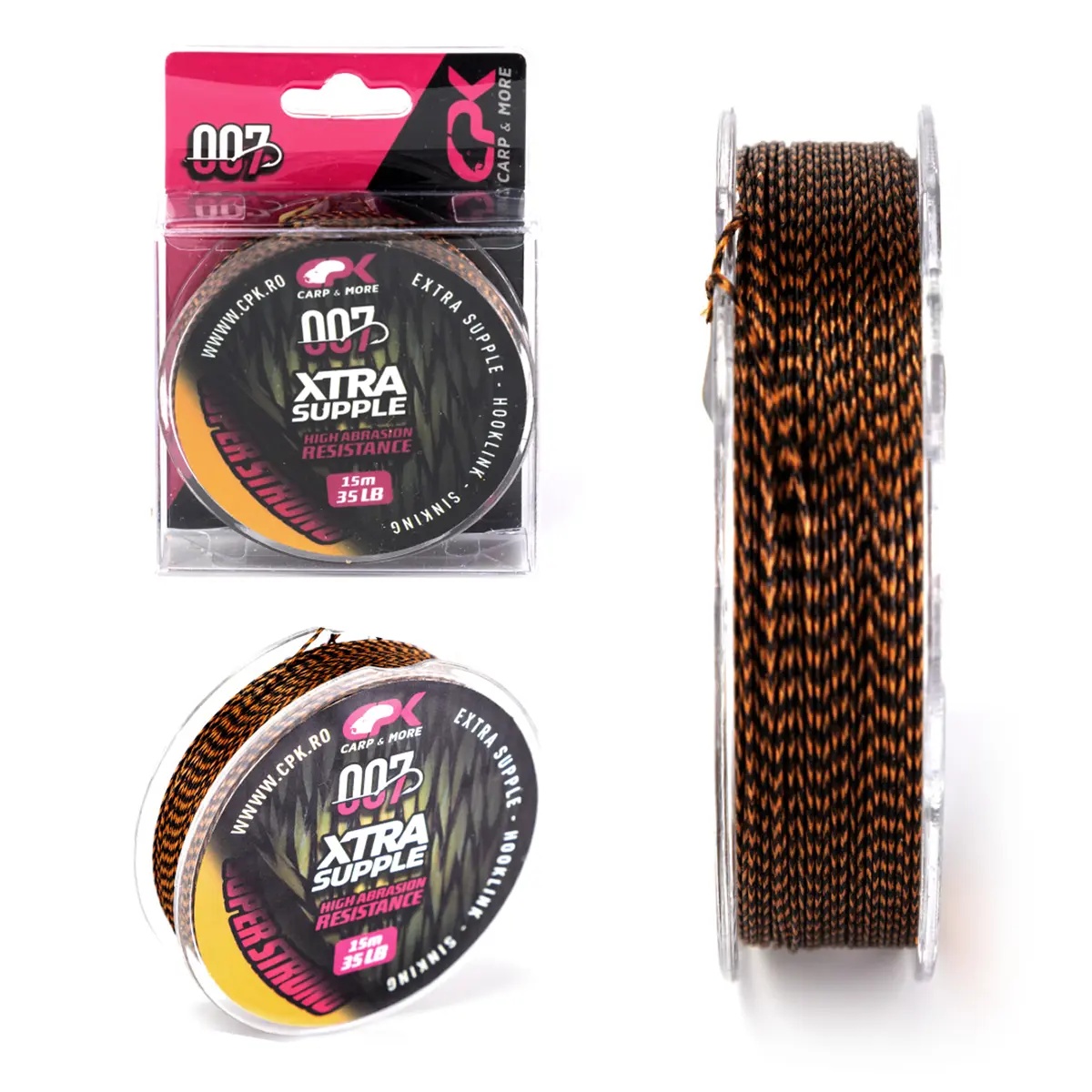 Fir Textil CPK Xtra Supple Hooklink Sinking, Brown, 15m (Rezistenta fir: 25 lbs)
