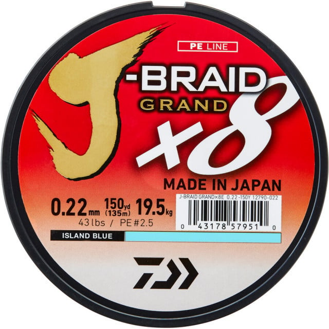 Fir textil Daiwa J-Braid Grand X8E, albastru, 135m (Diametru fir: 0.20 mm) - 1 | YEO