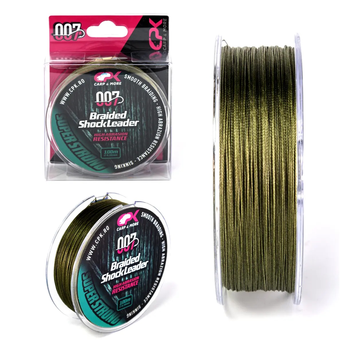 Fir Textil Inaintas CPK Braided Shock Leader, Verde, 100m (Diametru fir: 0.25 mm)