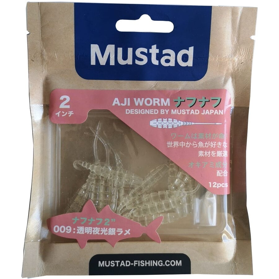 Grub Mustad Aji Micro Naf, Clear Lum/Silver Glitter, 5cm, 10buc/plic - 1 | YEO