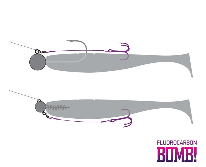 Montura Delphin BOMB! Twisto RIGS Fluorocarbon, 3buc/plic (Marime Ancora: Nr 8 - 6cm) - 2 | YEO