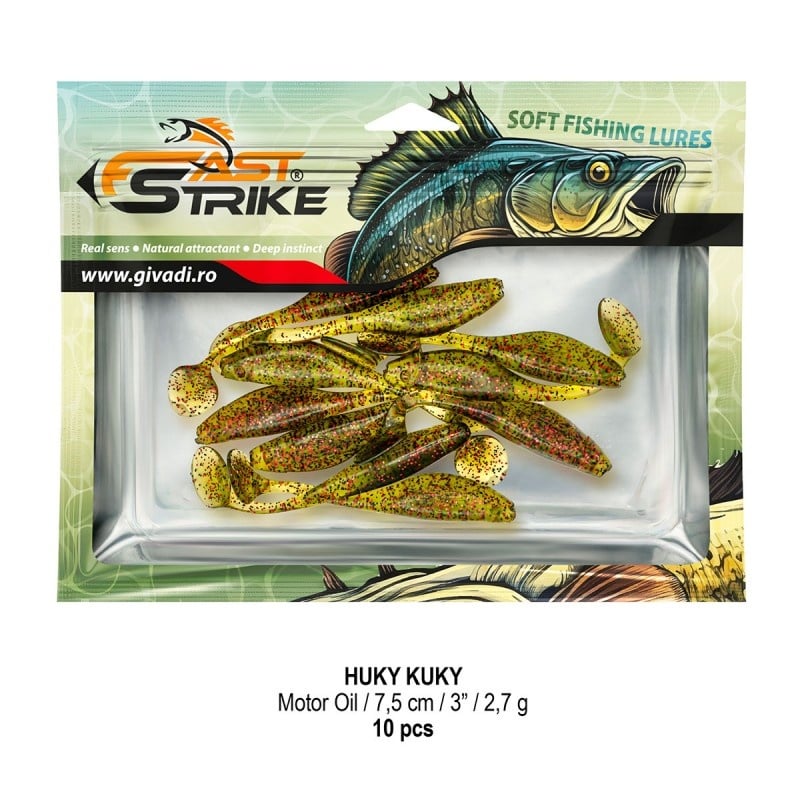 Shad Fast Strike Huky Kuky, Motor Oil, 7.5cm, 2.7g, 10buc/plic - 2 | YEO