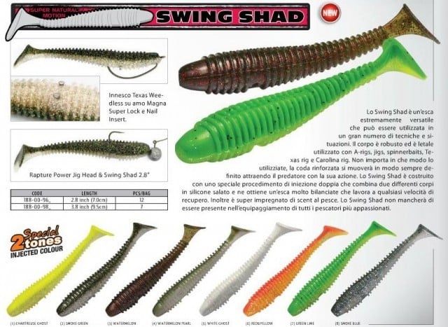 Shad Ribbed Swing Chartreuse Ghost 9.5cm, 7buc/plic Rapture - 2 | YEO