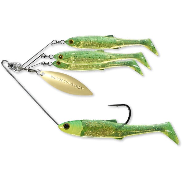 Spinnerbait Livetarget Rig, Medium, culoare Lime Chart-Gold, 14g