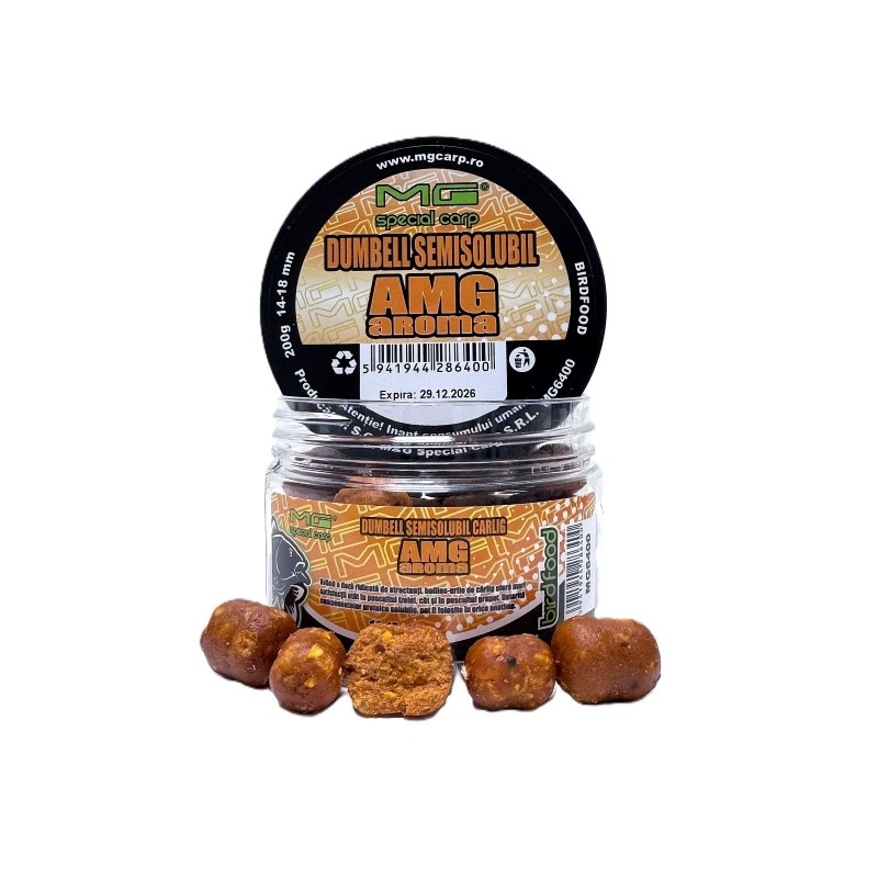 Boilies Mg Special Carp Dumbell Semisolubil AMG ARoma 14-18mm, 200g