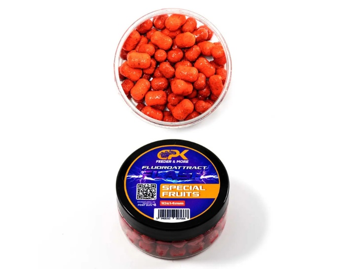 Boilies Tare de Cârlig CPK Fluoroattract+ Feeder, 10/14mm (Aroma: Special Fruits)