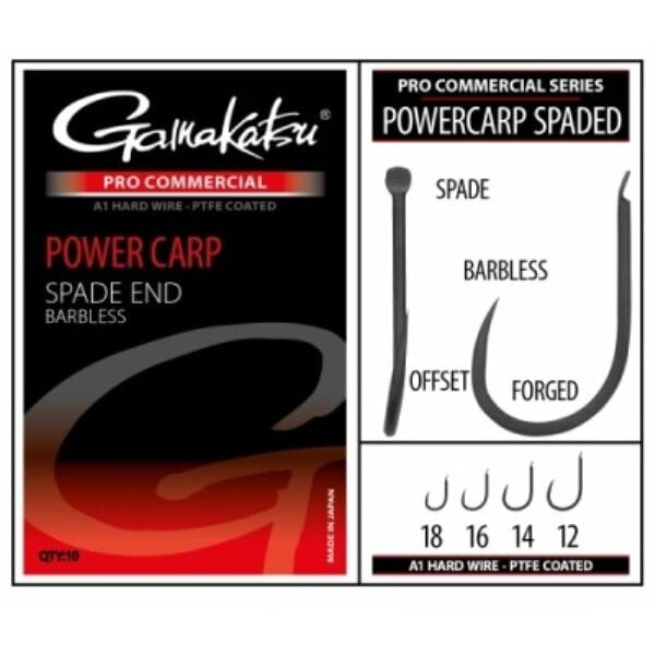 Carlige Gamakatsu Coars Pro-C Power Carp Spade, 10buc/plic (Marime Carlige: Nr. 16)