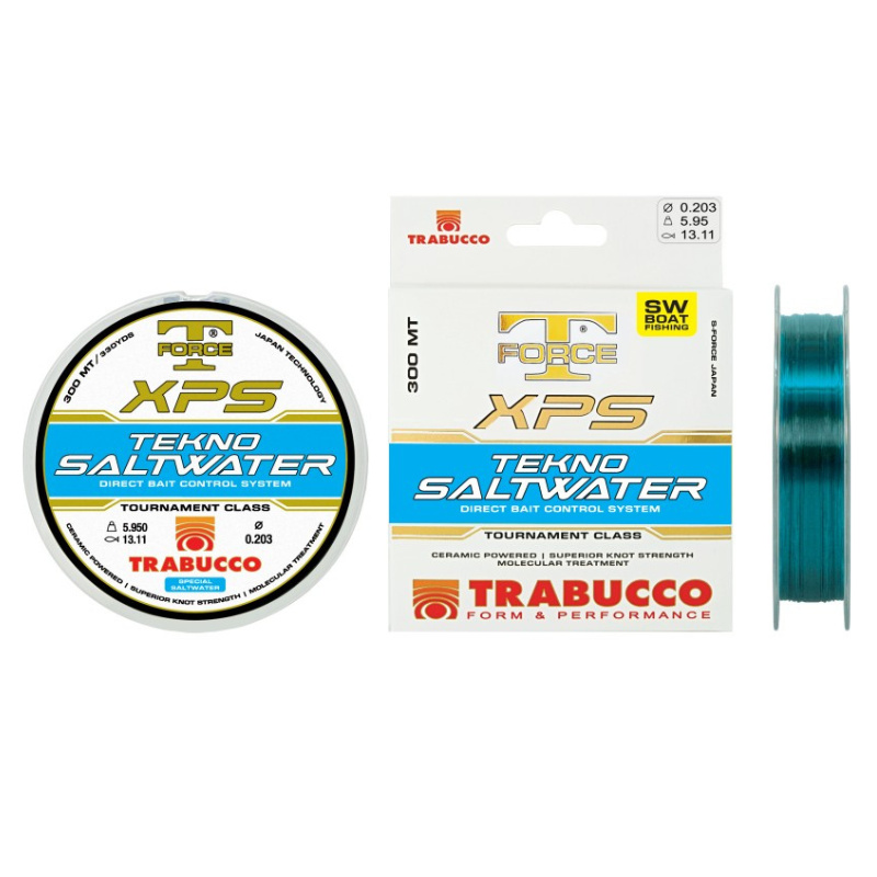 Fir Monofilament Trabucco T-Force XPS Tekno Saltwater, Blue Crystal, 150m (Diametru fir: 0.251 mm)