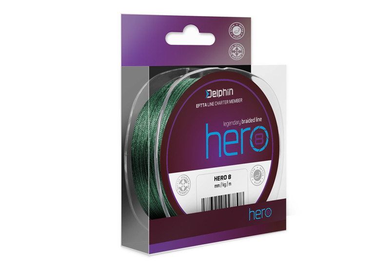 Fir Textil Delphin HERO 8, Verde, 117m (Diametru fir: 0.16 mm)