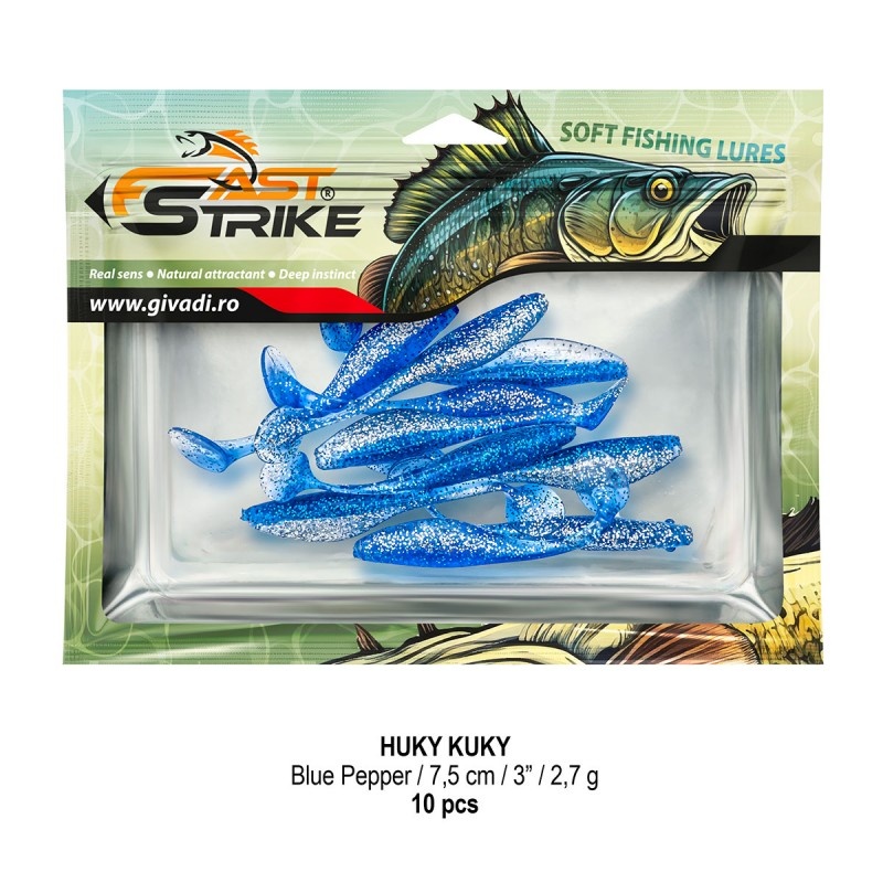 Shad Fast Strike Huky Kuky, Blue Pepper, 7.5cm, 2.7g, 10buc/plic - 2 | YEO