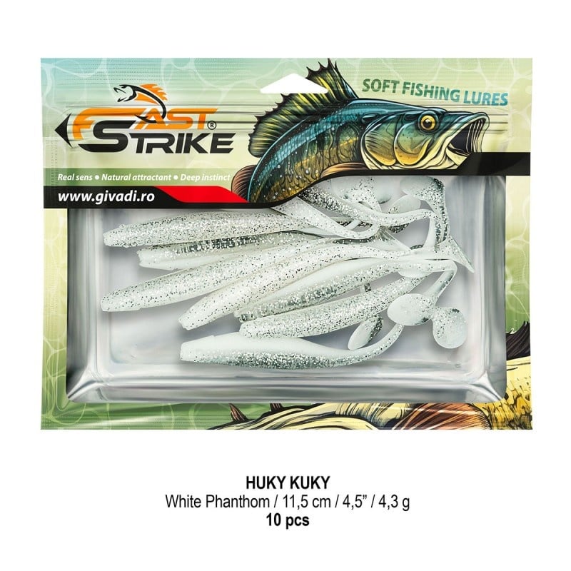 Shad Fast Strike Huky Kuky, White Phanthom, 11.5cm, 4.3g, 10buc/plic - 2 | YEO