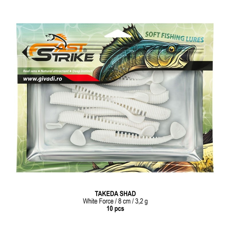 Shad Fast Strike Takeda, Culoare 02 White Force, 8cm, 3.2g, 10buc/plic - 2 | YEO