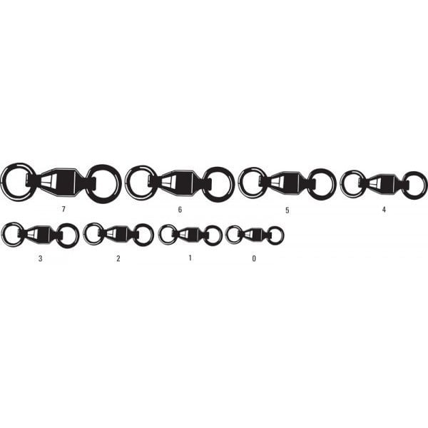 Vartej cu inele si rulment nr.2 / 20kg / 4buc. plic Mustad - 1 | YEO