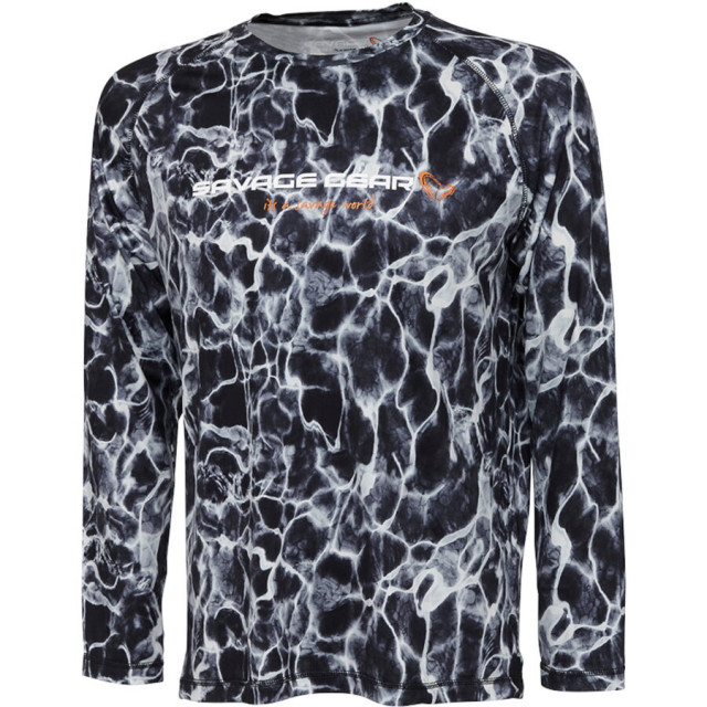 Bluza Savage Gear Night UV WaterPrint, maneca lunga (Marime: 2XL)