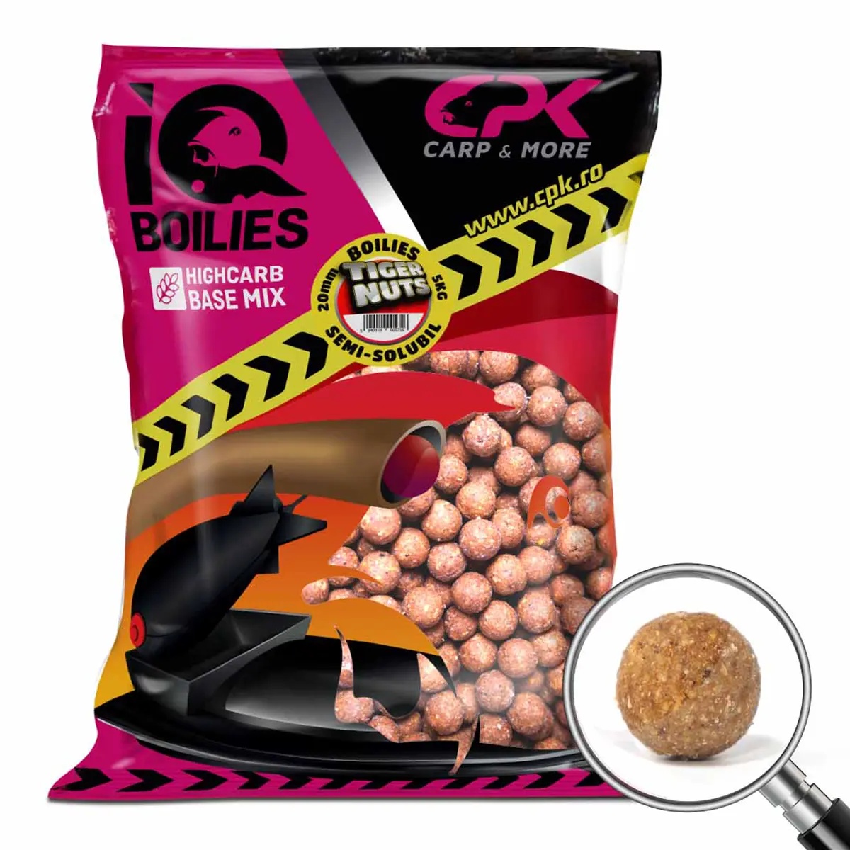 Boilies Semi-Solubil CPK IQ, 20mm, 5kg (Aroma: Capsuna) - 1 | YEO