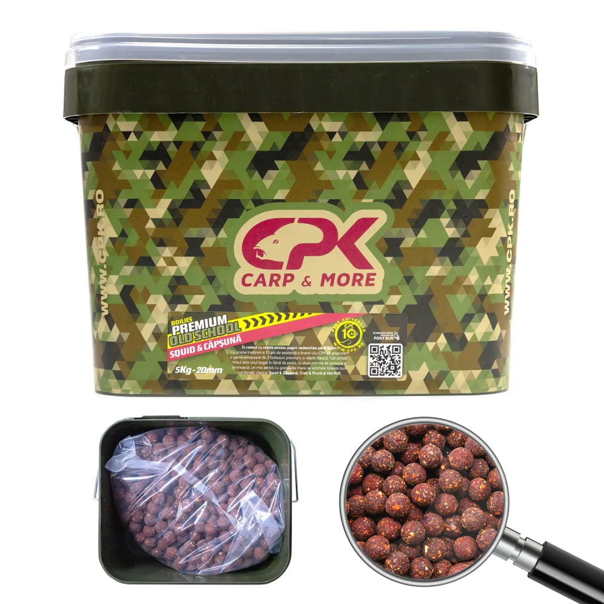 Boilies Tare CPK Old School 24mm, 5kg (Aroma: Carnati & Frankfurter & Capsuna) - 1 | YEO