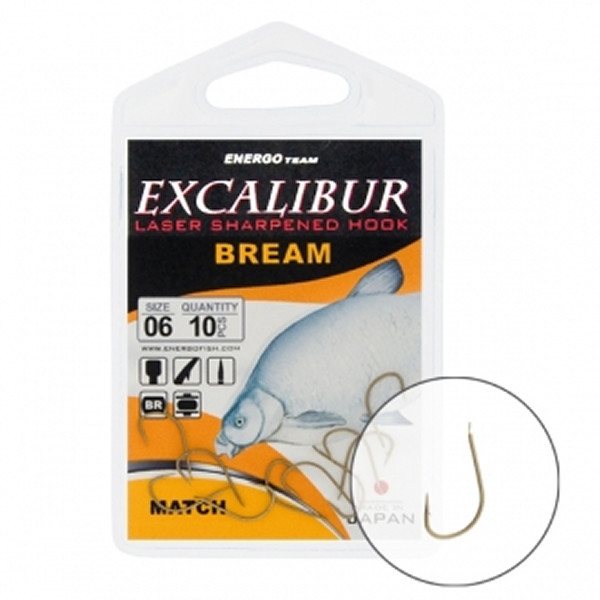 Carlige Excalibur Bream Match Brown (Marime Carlige: Nr. 10)