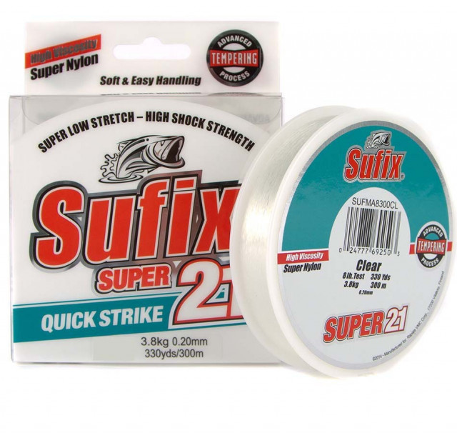 Fir Sufix Super 21 Low Stretch, transparent, 300m (Diametru fir: 0.14 mm)