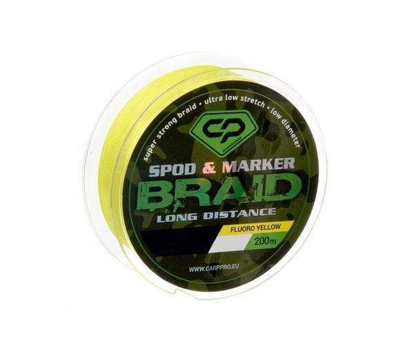 Fir textil Carp Pro Diamond Spod & Marker Braid, galben fluo, 200m (Diametru fir: 0.18 mm) - 1 | YEO