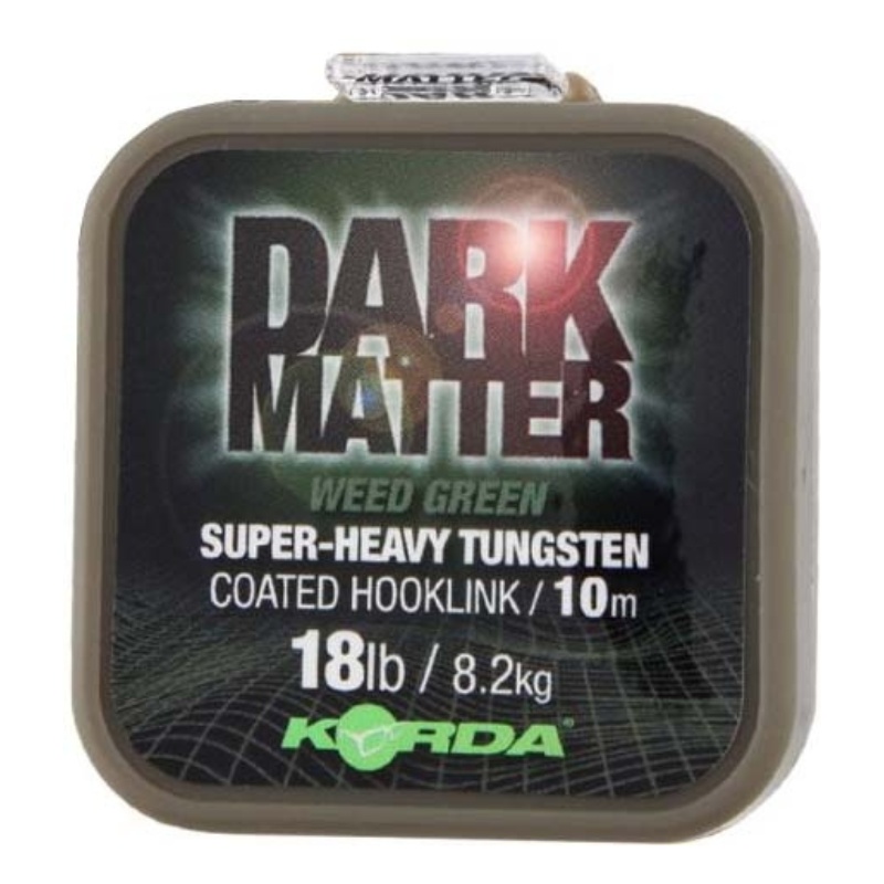 Fir Textil Cu Camasa Korda Dark Matter Super-Heavy Tungsten Coated Hooklink Weed Green, 10m (Rezistenta fir: 18 lbs)