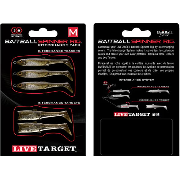 Rezerva Spinnerbait Livetarget Rig, Medium, culoare Green Pumpkin-Silver