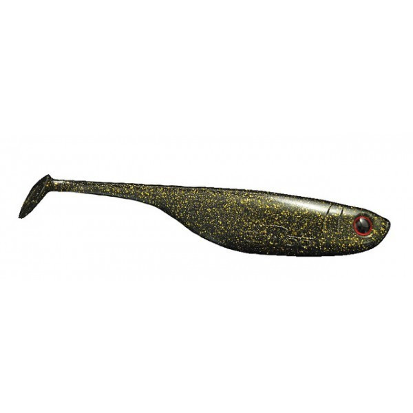 Shad Divinator S Black Gold 13cm, 4buc/plic Biwaa