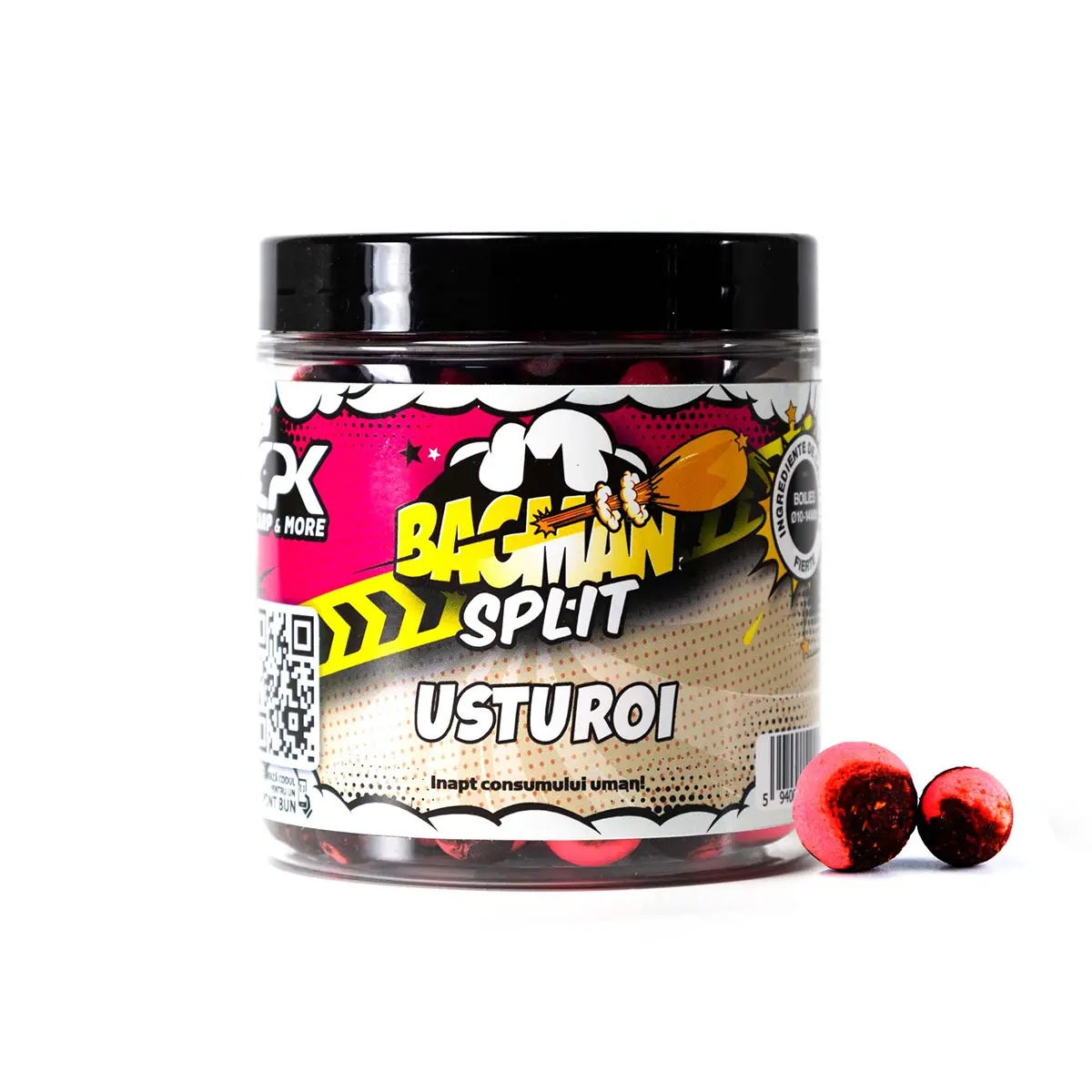 Boilies pentru Carlig Critic Echilibrat CPK Bagman Split, 10-14mm, 120g (Aroma: Pineapple & N-butyric) - 3 | YEO