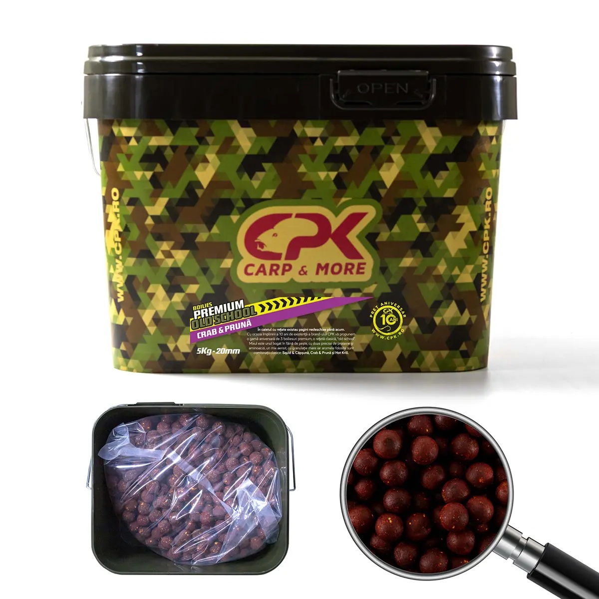 Boilies Tare CPK Old School 20mm, 5kg (Aroma: Carnati & Frankfurter & Capsuna) - 2 | YEO