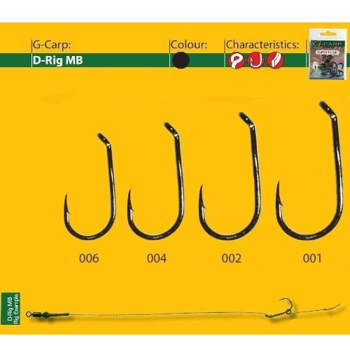 Carlige G-Carp D-Rig MB3 BL 10buc/ plic (Marime Carlige: Nr. 4)