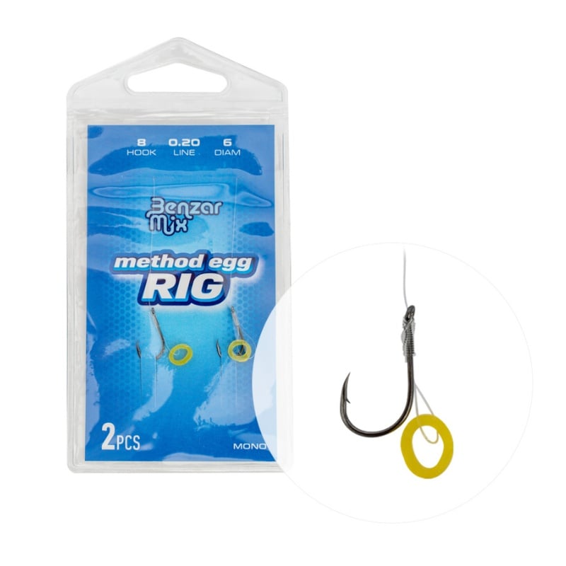 Carlige Legate Benzar Method Egg Rig Mono, 2buc/plic (Marime Carlige: Nr. 10)