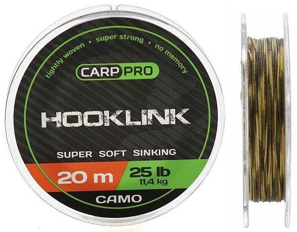 Fir Textil Carp Pro Hooklink Super Soft Sinking, camuflaj, 20m (Rezistenta fir: 10 lbs)