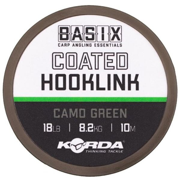 Fir textil Korda Basix Coated Hooklink, 10m (Rezistenta fir: 25 lbs)