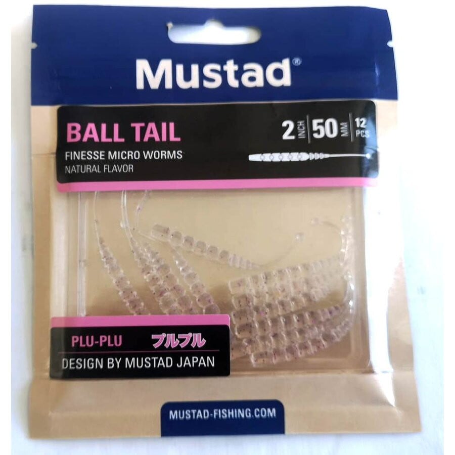 Shad Mustad Aji Ball Tail, 5cm, Clear Luminous Silver Glitter, 12buc/plic - 1 | YEO