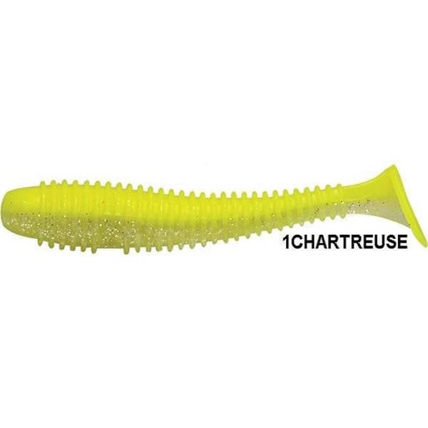 Shad Ribbed Swing Chartreuse 7cm, 12buc/plic Rapture