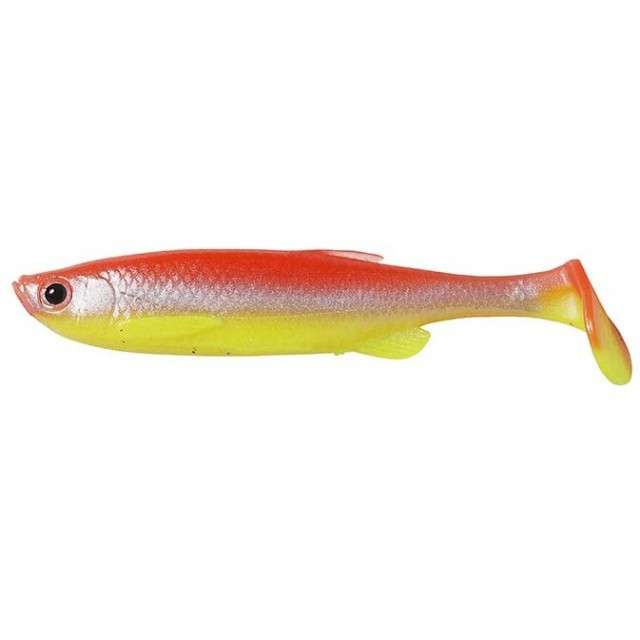 Shad Savage Gear Fat Minnow T-Tail YR Fluo, 9cm, 4buc