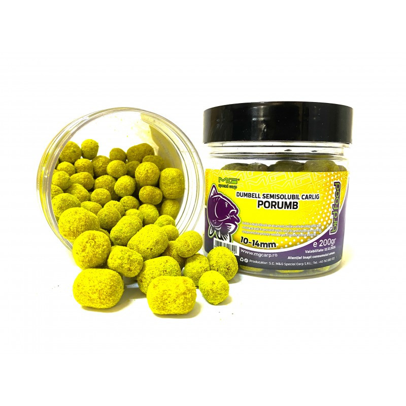 Boilies Dumbell MG Carp Semisolubil Carlig, 200g (Aroma: Frankfurter)