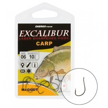 Carlige Excalibur Carp Maggot NS, 10buc (Marime: 6)