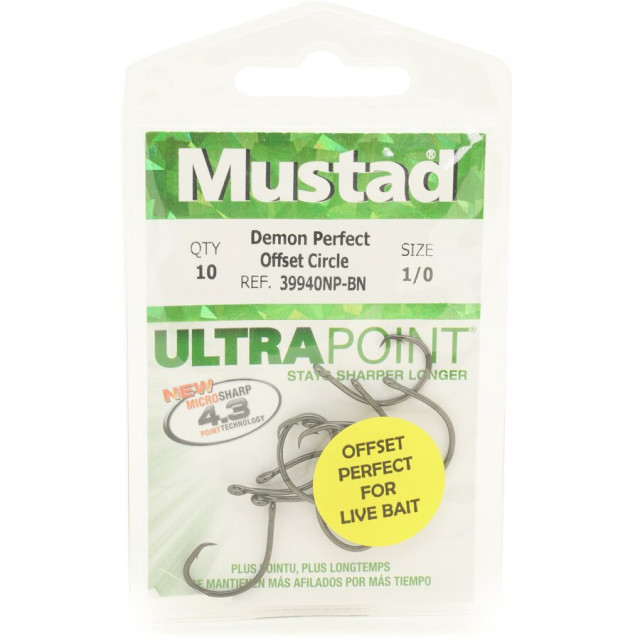 Carlige Mustad Ultrapoint Demon Offset (Marime Carlige: Nr. 1/0) - 1 | YEO