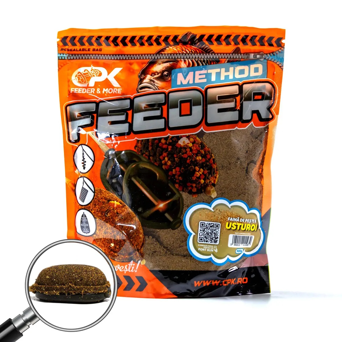 Groundbait CPK Method Feeder, 900g (Aroma: Faina de Peste & Pelete Macinate Green NButyric) - 4 | YEO
