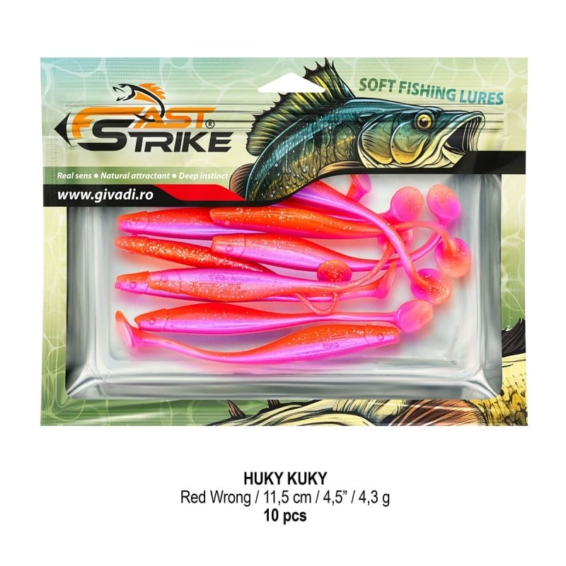 Shad Fast Strike Huky Kuky, Red Wrong, 11.5cm, 4.3g, 10buc/plic - 2 | YEO